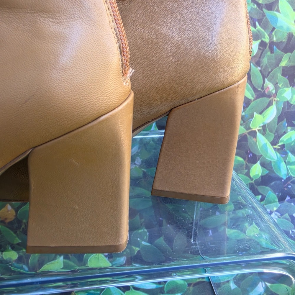 Franco Sarto Venture Booties Womens 6.5 Tan Leather Pointed Toe Western - Picture 8 of 16